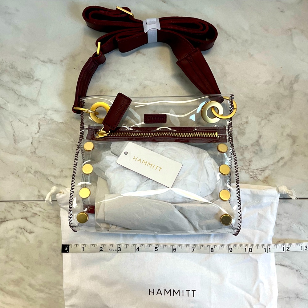 Hammit Gold Burgundy Festival Clear Purse
